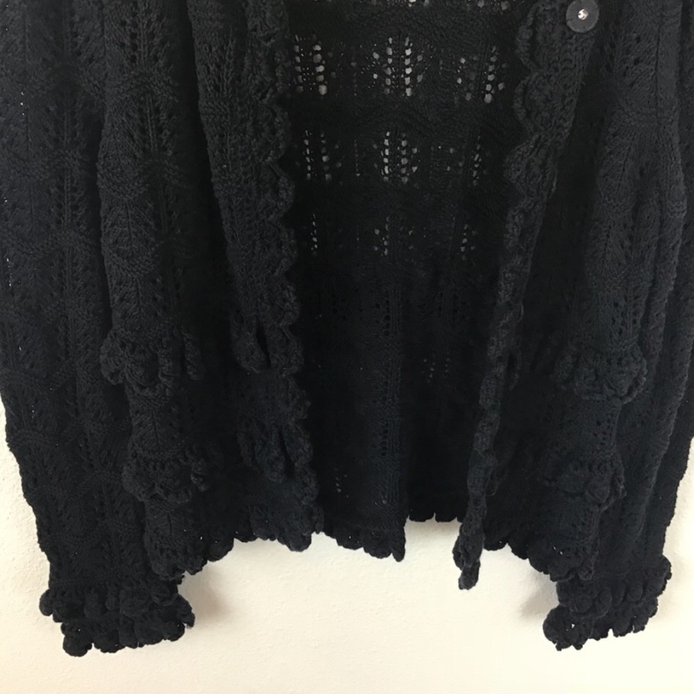 Oscar De La Renta Cardigan Sweater Ruffle - Picture 4 of 9